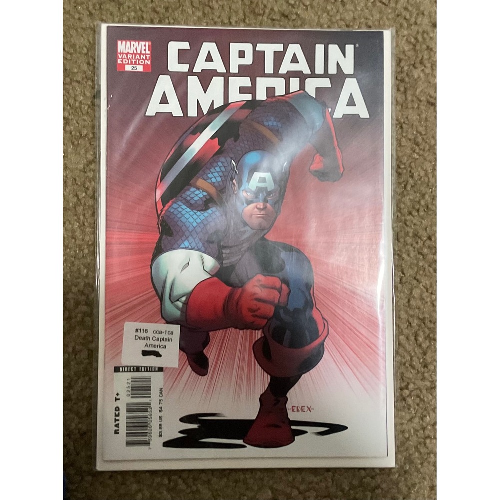 Marvel Captain America Comic Book Unisex OS Red Excellent Variant Edition #25